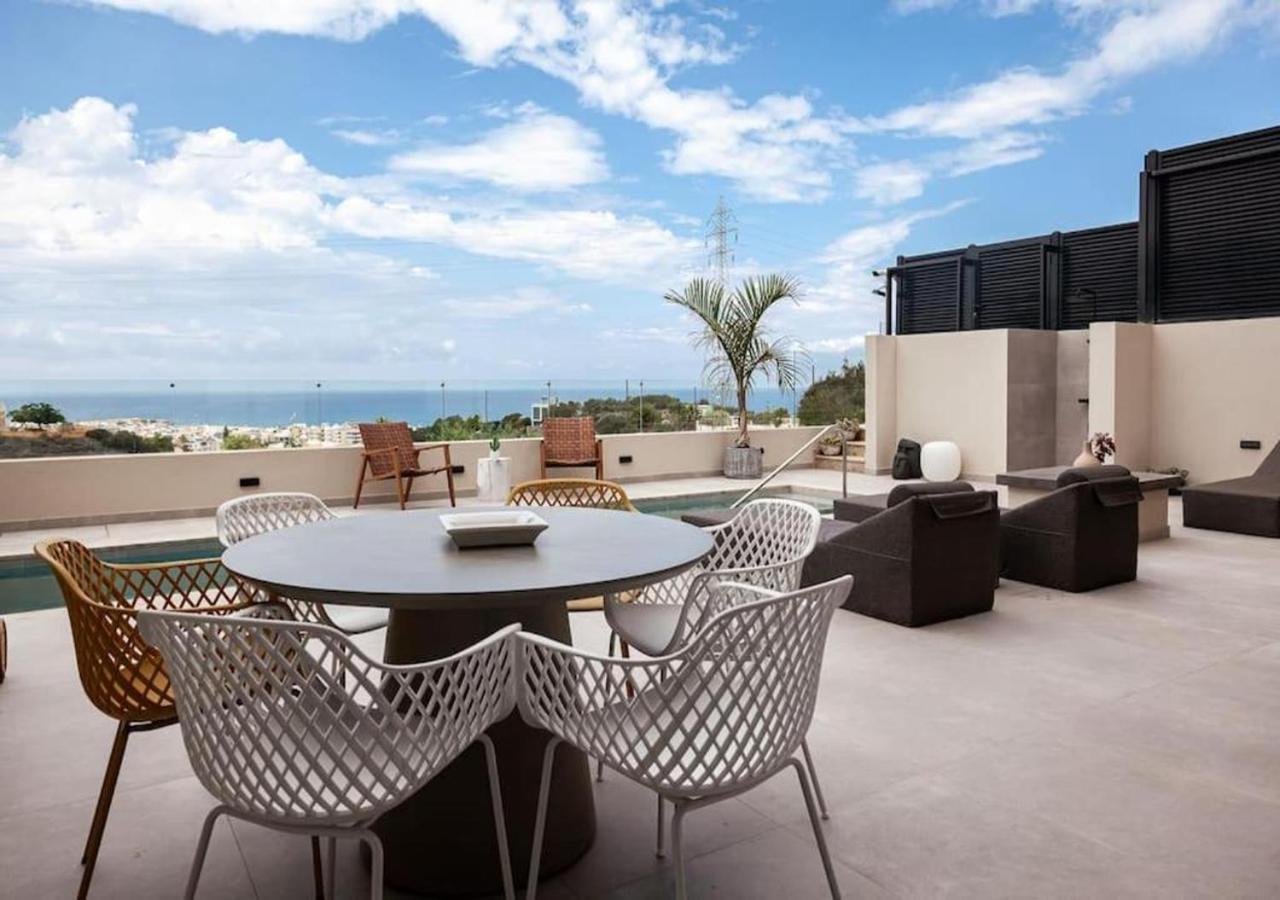 Orama Luxury Suite 3 Bedrooms With Private Pool ヘルソニソス エクステリア 写真
