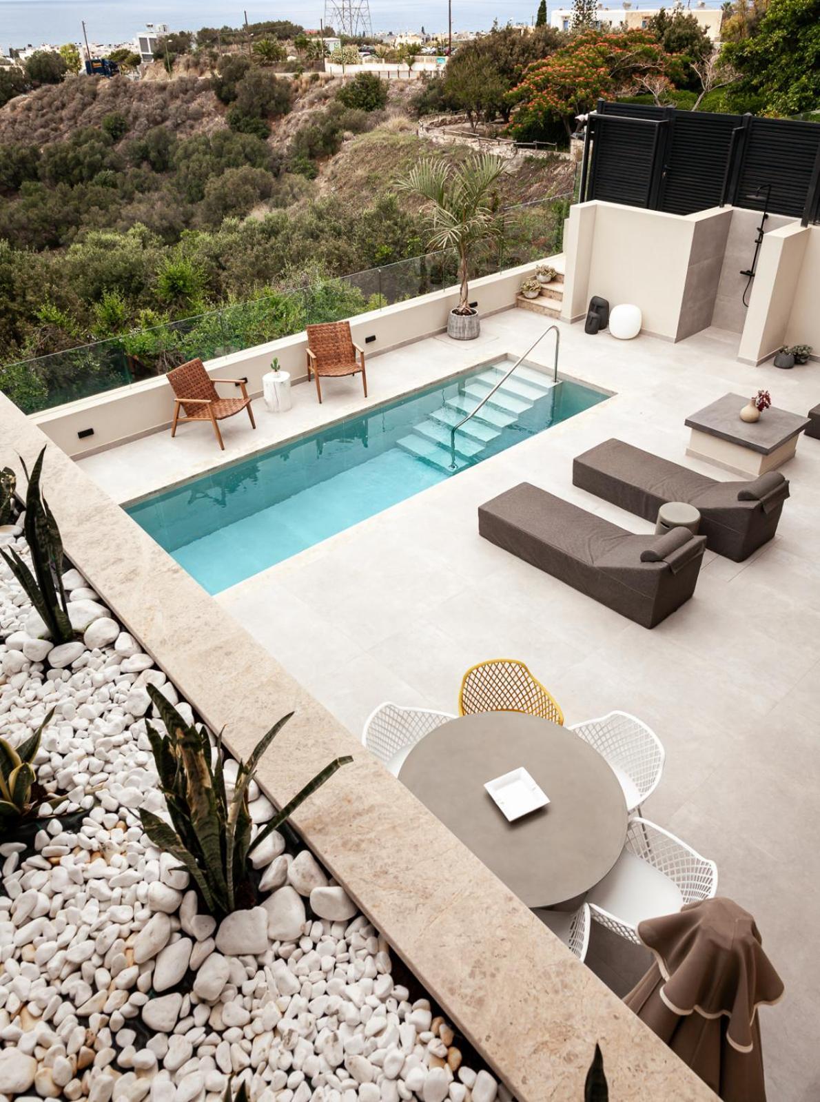 Orama Luxury Suite 3 Bedrooms With Private Pool ヘルソニソス エクステリア 写真